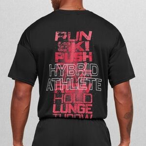 Gymshark Hybrid Athlete T-Shirt Men's Medium Oversized Fit Black NEW